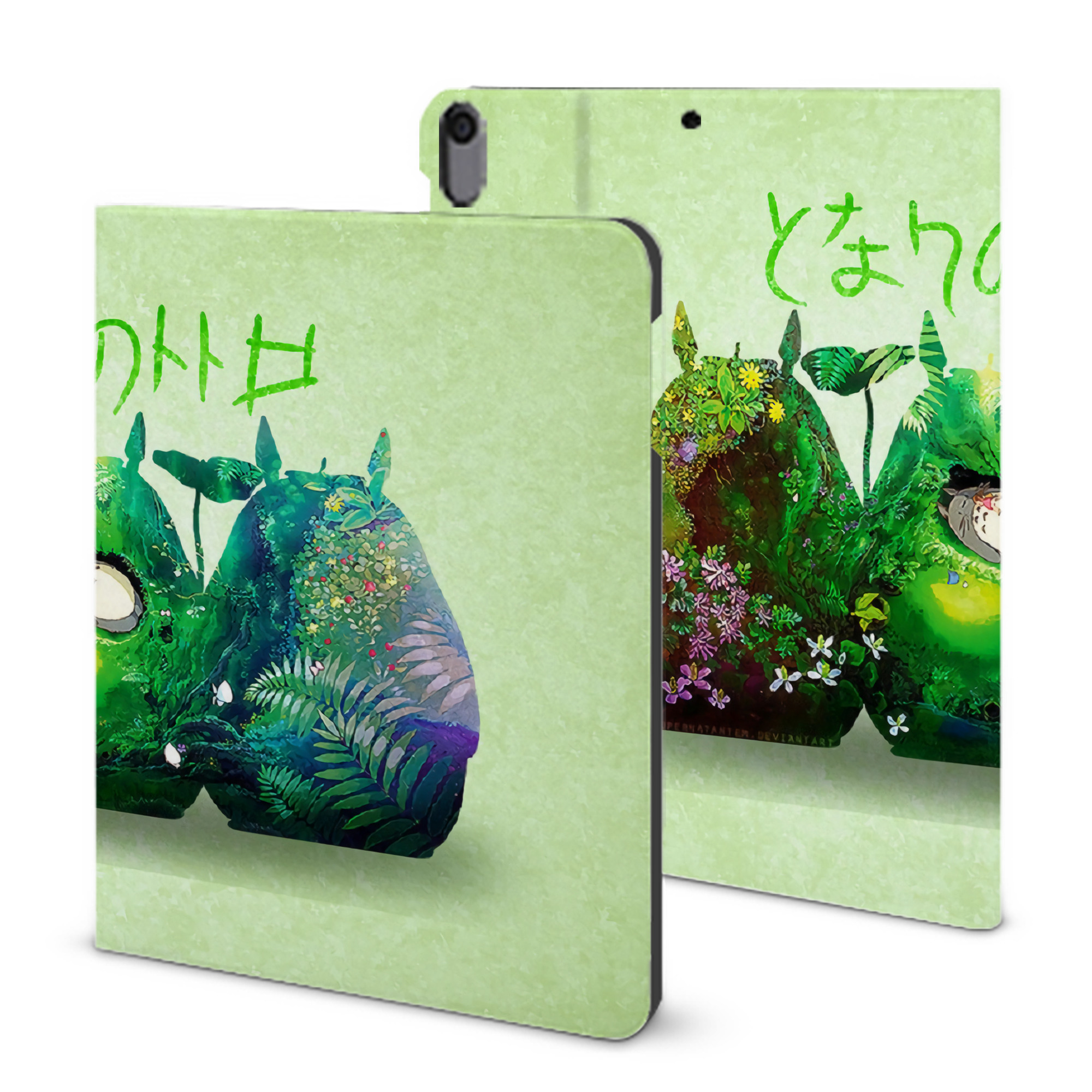 （画像用） となりのトトロ 草壁メイ 草壁サツキ My Neighbor Totoro Satsuki Kusakabe Mei Kusakabe IPad ケース ブック型 PUレザー TPU 耐衝撃 軽量 薄型 ペン収納なし 全面保護 IPad 各モデル対応